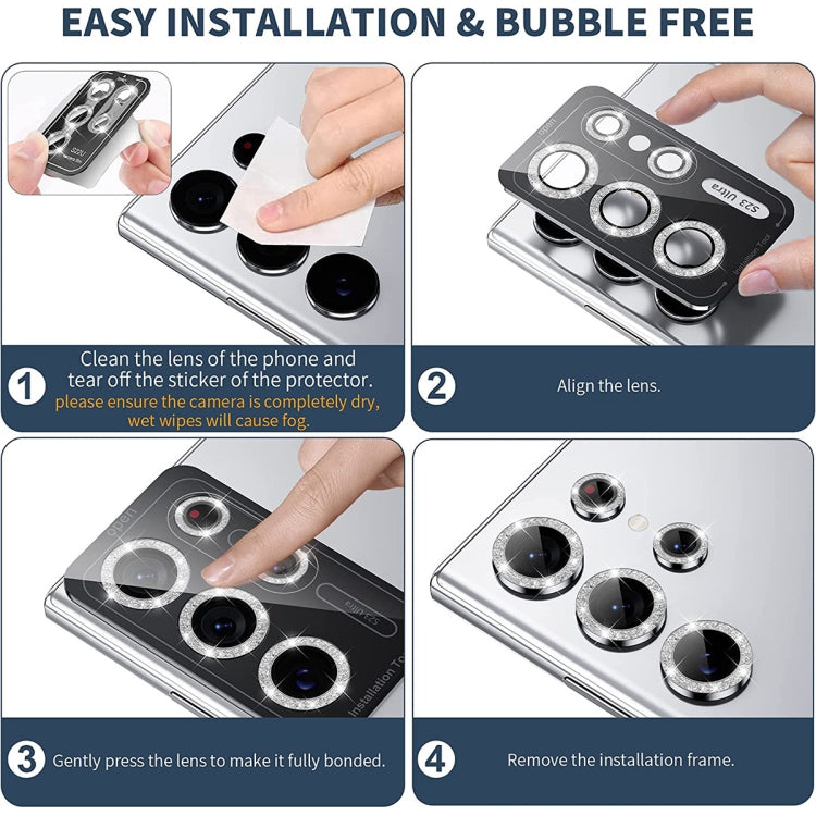 For Samsung Galaxy S23 5G / S23+ 5G ENKAY 9H Rear Camera Lens Glitter Aluminium Alloy Ring Tempered Glass Film, For Samsung Galaxy S23 5G / S23+ 5G For Samsung Galaxy S23 5G / S23+ 5G ENKAY 9H Rear Camera Lens Glitter Aluminium Alloy Ring Tempered Glass Film, For Samsung Galaxy S23 5G / S23+ 5G