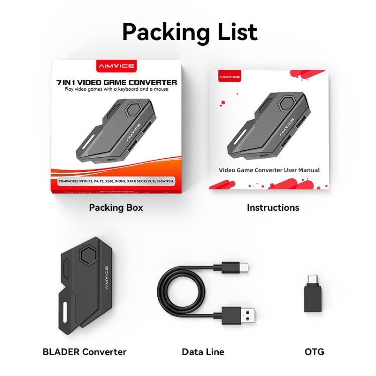 7 in 1 Video Game Converter Keyboard Mouse Converter Shooting Game Auxiliary Tool, 7 in 1 Video Game Converter 7 in 1 Video Game Converter Keyboard Mouse Converter Shooting Game Auxiliary Tool, 7 in 1 Video Game Converter