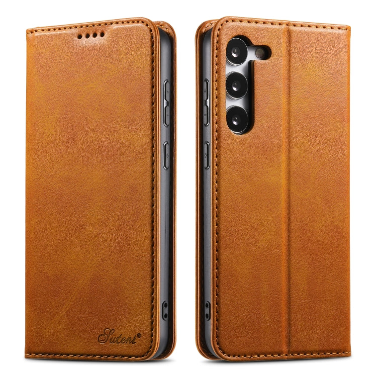Suteni Calf Texture Horizontal Flip Leather Phone Case, For Samsung Galaxy S23 Ultra 5G, For Samsung Galaxy S23+ 5G, For Samsung Galaxy S23 5G Suteni Calf Texture Horizontal Flip Leather Phone Case, For Samsung Galaxy S23 Ultra 5G, For Samsung Galaxy S23+ 5G, For Samsung Galaxy S23 5G