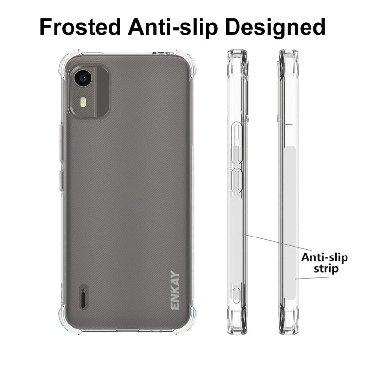 ENKAY Clear TPU Shockproof Anti-slip Phone Case, For Nokia C12 4G, For Nokia C300 4G, For Nokia G42 5G, For Nokia C22 4G, For Nokia C110 4G, For Nokia C32 4G, For Nokia XR21 5G ENKAY Clear TPU Shockproof Anti-slip Phone Case, For Nokia C12 4G, For Nokia C300 4G, For Nokia G42 5G, For Nokia C22 4G, For Nokia C110 4G, For Nokia C32 4G, For Nokia XR21 5G