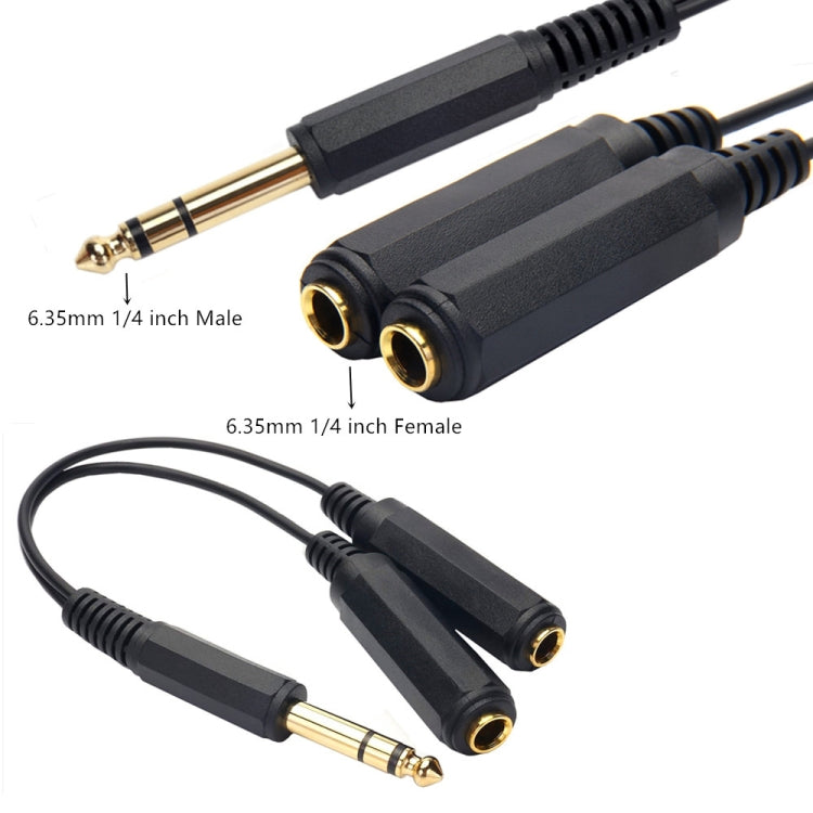 JUNSUNMAY 6.35mm 1/4 inch Male to Dual Female Stereo Audio Jack Adapter Cable, Length: 20cm, 6.35mm M to 2 x F 20cm JUNSUNMAY 6.35mm 1/4 inch Male to Dual Female Stereo Audio Jack Adapter Cable, Length: 20cm, 6.35mm M to 2 x F 20cm