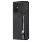 Carbon Fiber Vertical Flip Zipper Phone Case