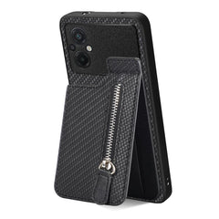 Carbon Fiber Vertical Flip Zipper Phone Case