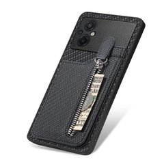 Carbon Fiber Vertical Flip Zipper Phone Case