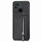 Carbon Fiber Vertical Flip Zipper Phone Case