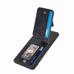 Carbon Fiber Vertical Flip Zipper Phone Case