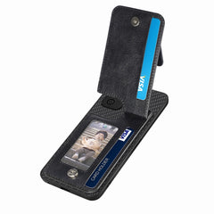 Carbon Fiber Vertical Flip Zipper Phone Case