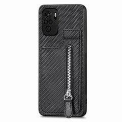 Carbon Fiber Vertical Flip Zipper Phone Case