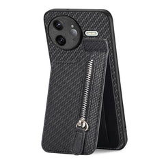 Carbon Fiber Vertical Flip Zipper Phone Case