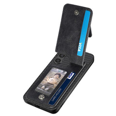 Carbon Fiber Vertical Flip Zipper Phone Case