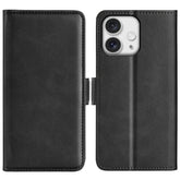 Funda de cuero con tapa horizontal y hebilla magnética de doble cara para iPhone 15 Plus, iPhone 15