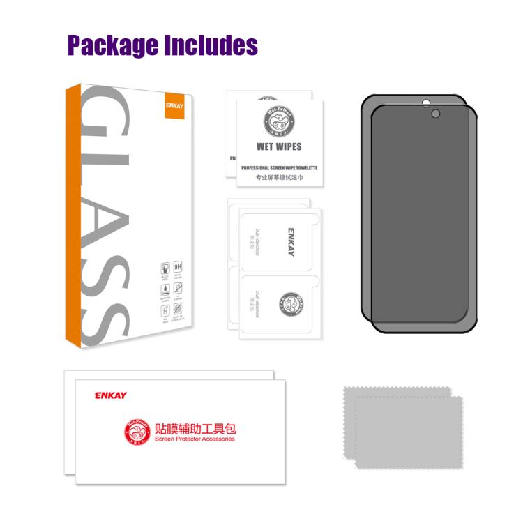 2pcs ENKAY Hat-Prince 28° Anti-peeping Tempered Glass Protector Full Screen Film 2pcs ENKAY Hat-Prince 28° Anti-peeping Tempered Glass Protector Full Screen Film