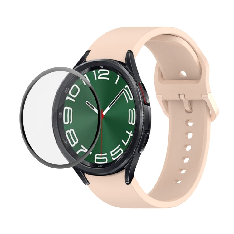 JUNSUNMAY Silicone Adjustable Strap + Full Coverage PMMA Screen Protector Kit, For Samsung Galaxy Watch6 Classic 43mm JUNSUNMAY Silicone Adjustable Strap + Full Coverage PMMA Screen Protector Kit, For Samsung Galaxy Watch6 Classic 43mm