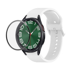 JUNSUNMAY Silicone Adjustable Strap + Full Coverage PMMA Screen Protector Kit, For Samsung Galaxy Watch6 Classic 47mm