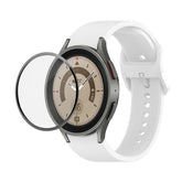 JUNSUNMAY Silicone Adjustable Strap + Full Coverage PMMA Screen Protector Kit, For Samsung Galaxy Watch5 Pro 45mm