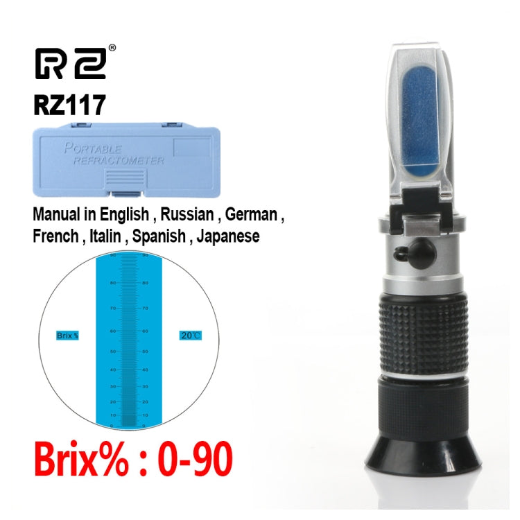 RZ117 Optical Brix Meter Handheld High Concentration Brix Meter Honey Sugar Meter 0-90 Range RZ117 Optical Brix Meter Handheld High Concentration Brix Meter Honey Sugar Meter 0-90 Range