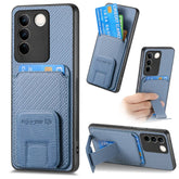 Carbon Fiber Card Bag Fold Stand Phone Case