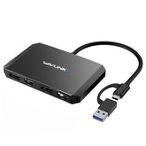 WAVLINK WL-UG69DH2 Dual Monitor USB+Type-C to Dual 4K HD DisplayPort Adapter Splitter