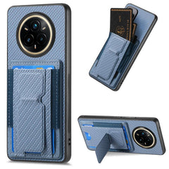 Carbon Fiber Fold Stand Elastic Card Bag Phone Case