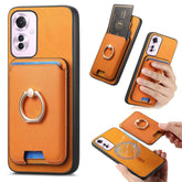 Retro Cross Leather Ring Vertical Insert Card Bag MagSafe Phone Case, For OPPO Reno11 F, For OPPO Reno11 Global, For OPPO Reno11 Pro Global