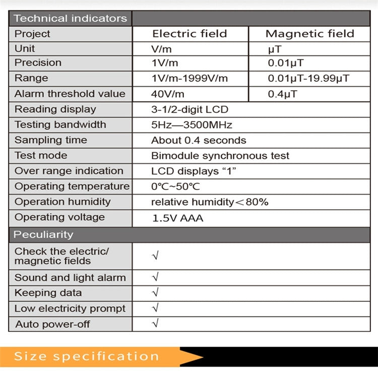 RZ825 Electromagnetic Radiation Tester Portable Digital Liquid Crystal Electromagnetic Field EMF Meter Measuring Instrument For Computer Mobile Phone, RZ825 RZ825 Electromagnetic Radiation Tester Portable Digital Liquid Crystal Electromagnetic Field EMF Meter Measuring Instrument For Computer Mobile Phone, RZ825