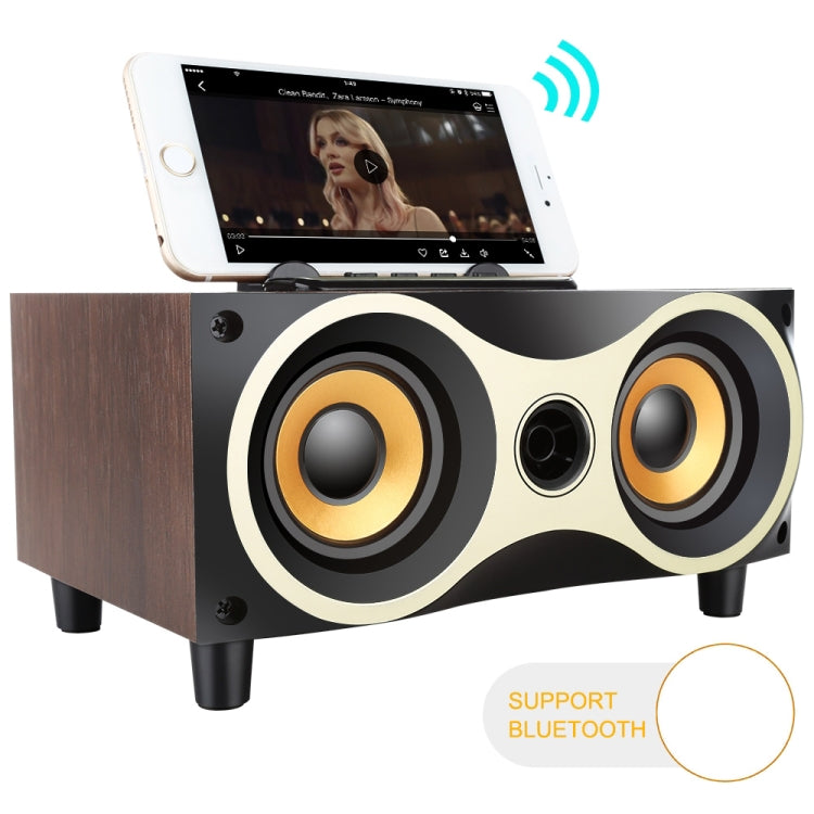 Portable Wooden Wireless Speaker Subwoofer Stero Radio FM Desktop Bluetooth Speakers, Brown Wooden Portable Wooden Wireless Speaker Subwoofer Stero Radio FM Desktop Bluetooth Speakers, Brown Wooden