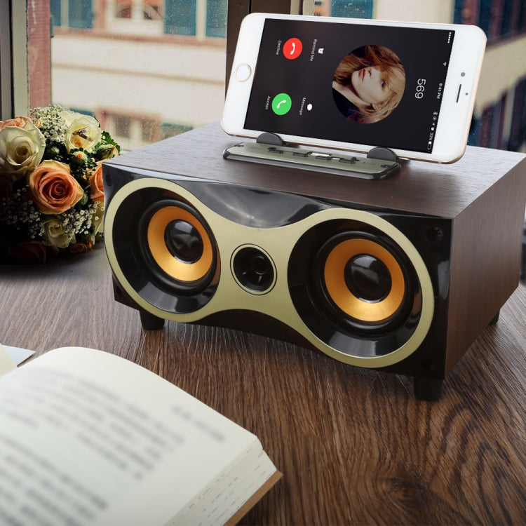 Portable Wooden Wireless Speaker Subwoofer Stero Radio FM Desktop Bluetooth Speakers, Brown Wooden Portable Wooden Wireless Speaker Subwoofer Stero Radio FM Desktop Bluetooth Speakers, Brown Wooden
