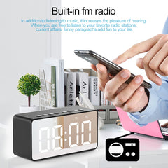 AEC BT506 Speaker With Wirror, LED Clock Display, Dual Alarm Clock,Snooze, HD hands-free Calling, HiFi Stereo.