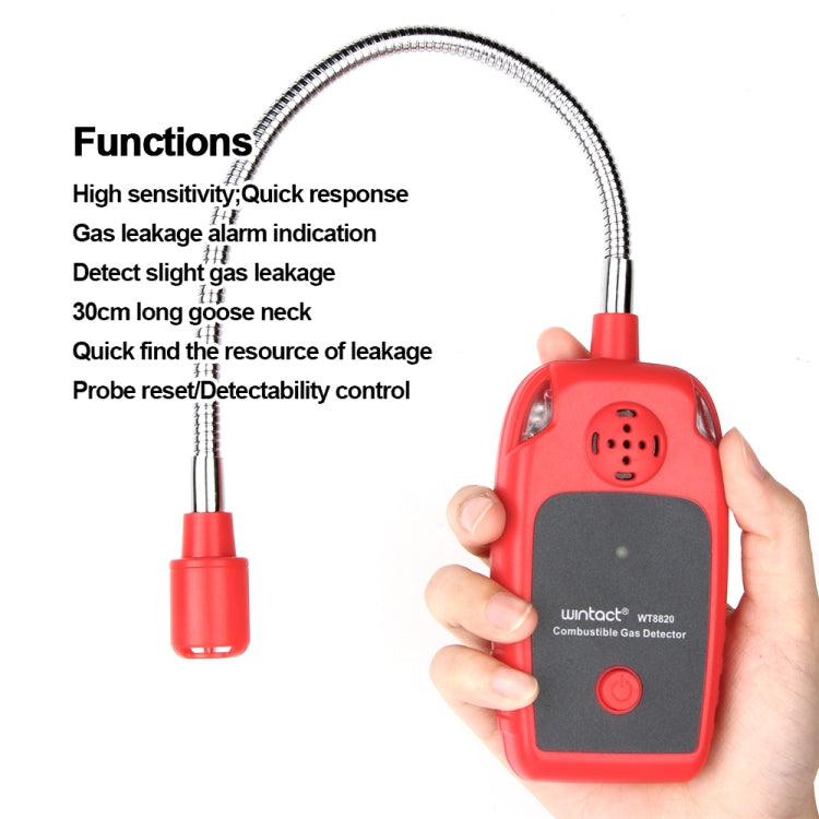 WINTACT WT8820 Combustible Gas Alarm Detector For Home Slight Gas Leakage Flammable Natural Gas Leak Detector Monitor Gas Analyzer WINTACT WT8820 Combustible Gas Alarm Detector For Home Slight Gas Leakage Flammable Natural Gas Leak Detector Monitor Gas Analyzer