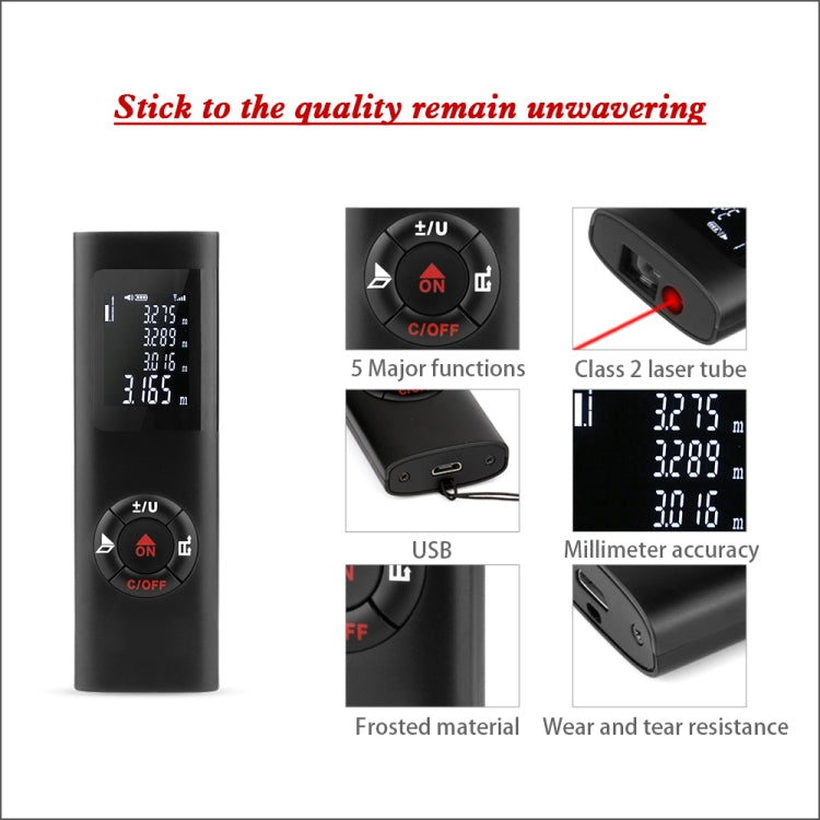 JQ-40 Mini Laser Distance Meter 40m Rechargeable Digital Handheld Laser Rangefinder Portable Laser Range Finder Build Measure, 40m JQ-40 Mini Laser Distance Meter 40m Rechargeable Digital Handheld Laser Rangefinder Portable Laser Range Finder Build Measure, 40m