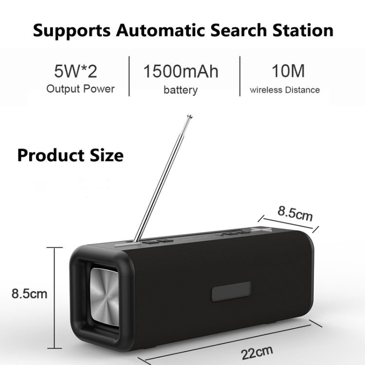 T9 Wireless Bluetooth 4.2 Speaker 10W Portable Sound Box FM Digital Radio 3D Surround Stereo, Support Handsfree & TF & AUX T9 Wireless Bluetooth 4.2 Speaker 10W Portable Sound Box FM Digital Radio 3D Surround Stereo, Support Handsfree & TF & AUX