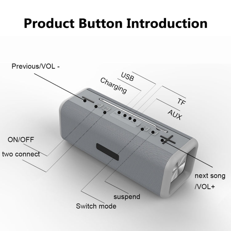 T9 Wireless Bluetooth 4.2 Speaker 10W Portable Sound Box FM Digital Radio 3D Surround Stereo, Support Handsfree & TF & AUX T9 Wireless Bluetooth 4.2 Speaker 10W Portable Sound Box FM Digital Radio 3D Surround Stereo, Support Handsfree & TF & AUX