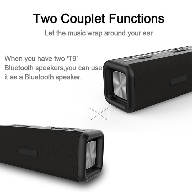 T9 Wireless Bluetooth 4.2 Speaker 10W Portable Sound Box FM Digital Radio 3D Surround Stereo, Support Handsfree & TF & AUX T9 Wireless Bluetooth 4.2 Speaker 10W Portable Sound Box FM Digital Radio 3D Surround Stereo, Support Handsfree & TF & AUX