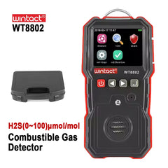 WINTACT WT8802 Hydrogen Sulfide Monitor Professional Rechargeable Gas Sensor High Sensitive Digital Sound-light Vibration Alarm H2S Detector
