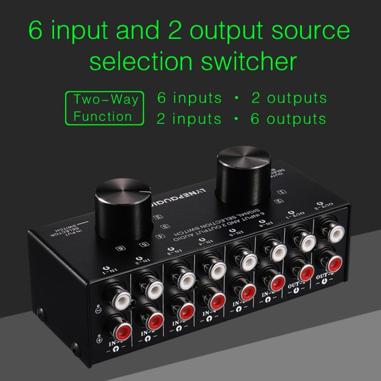 B026 6 Input 2 Output Or 2 Input 6 Output Audio Signal Source Selection Switcher RCA Port B026 6 Input 2 Output Or 2 Input 6 Output Audio Signal Source Selection Switcher RCA Port