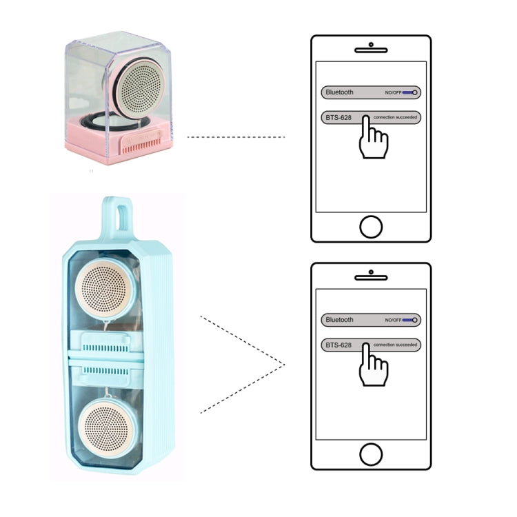 BT628 10W Portable TWS Transparent Bluetooth Speakers With Magnetic Connectable Base Outdoor Stereo Bass Subwoofer BT628 10W Portable TWS Transparent Bluetooth Speakers With Magnetic Connectable Base Outdoor Stereo Bass Subwoofer