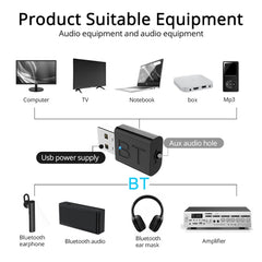 BT005 5.0 USB Bluetooth Empfänger Lautsprecher Verstärker AUX Audio I Auto Wireless Stereo Bluetooth Stick Adapter