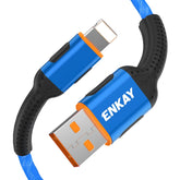 ENKAY ENK-CB203 Cloth Weaving Thread USB to 8 Pin Data Transfer Charging Cable, 8 Pin