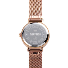 Skmei 1595 Fashion Elegant Scale Free Steel Mesh Belt Women's Watch Waterproof Business Student Quartz Watch Female