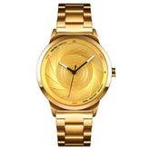 Skmei 9210 Fashion Trend Mens Business Wristwatch Simple Three-Dimensional Surface Waterproof Gold Quartz Watch Man