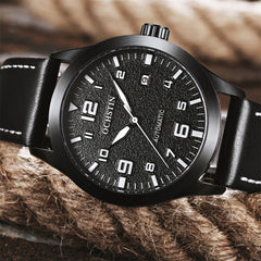 Ochstin 62028 Fashion Fully Automatic Mechanical Watch Waterproof Men Leisure Mechanical Watch Calendar Leather Watch