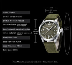 Ochstin 62028 Fashion Fully Automatic Mechanical Watch Waterproof Men Leisure Mechanical Watch Calendar Leather Watch