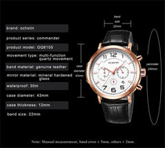 Ochstin 6105 Multi Function Watch Business Leisure Men Watch Waterproof Timing Quartz Watch Belt Watch
