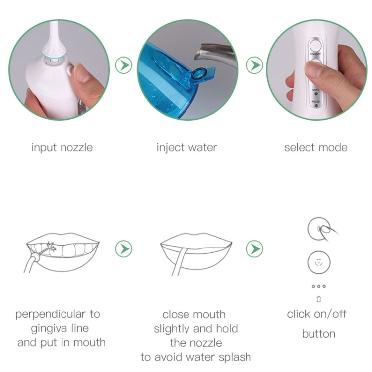 Wireless Water Floss Cleaner Portable 1400mAh USB-Rechargeable Water Flosser IPX7 Waterproof Oral Irrigator, Water Tannk Capacity: 300ML Wireless Water Floss Cleaner Portable 1400mAh USB-Rechargeable Water Flosser IPX7 Waterproof Oral Irrigator, Water Tannk Capacity: 300ML