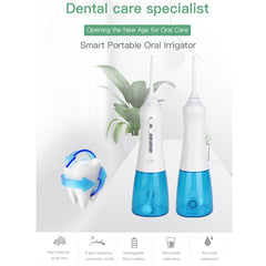 Wireless Water Floss Cleaner Portable 1400mAh USB-Rechargeable Water Flosser IPX7 Waterproof Oral Irrigator, Water Tannk Capacity: 300ML