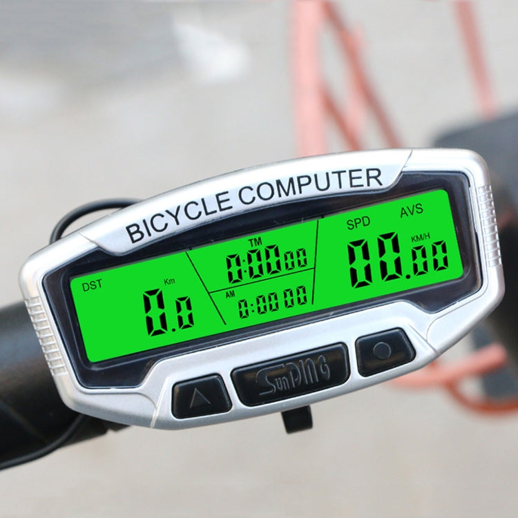SUNDING SD-558C Bicycle Computer Wireless Digital LCD Backlight Road Speedometer Stopwatch Speedometer, SD-558C