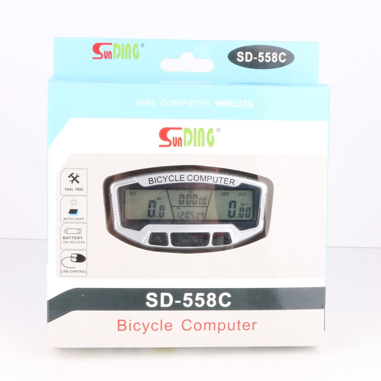 SUNDING SD-558C Bicycle Computer Wireless Digital LCD Backlight Road Speedometer Stopwatch Speedometer, SD-558C SUNDING SD-558C Bicycle Computer Wireless Digital LCD Backlight Road Speedometer Stopwatch Speedometer, SD-558C