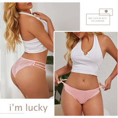 3PC/Set Women Sexy Lace Panties Low Rise Hollow Out Briefs Floral Transparent Underwear for Feamale Elastic Straps Soft Lingerie