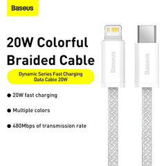 Baseus USB C Cable For IPhone 14 13 12 11 pro Max Xs Plus 20W Fast Charging Cable Type C Date Wire For ipad Macbook
