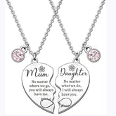 2 Pcs Mother Daughter Heart Matching Keyring Necklace Set Gifts For Mum Mothers Day Daughter Birthday Presents From Daughter